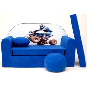 Canapea pentru copii Racer albastru