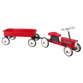 Bouncer Tractor cu remorcă - roșu, Goki