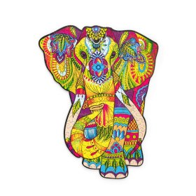 Puzzle colorat din lemn - elefant, Wood Trick