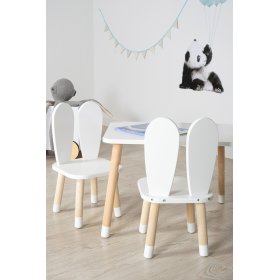 Masă pentru copii cu scaune - Urechi- alb, Ourbaby®