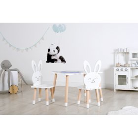 Masa pentru copii cu scaune - Iepure - albă, Ourbaby®