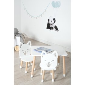 Masă pentru copii cu scaune - Vulpe - albă, Ourbaby®