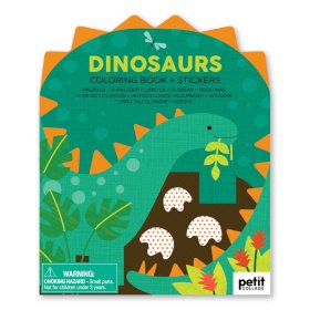 Petit Collage Carte de colorat cu autocolante cu dinozauri