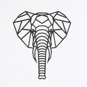 Pictură geometrică din lemn - Elefant - diferite culori