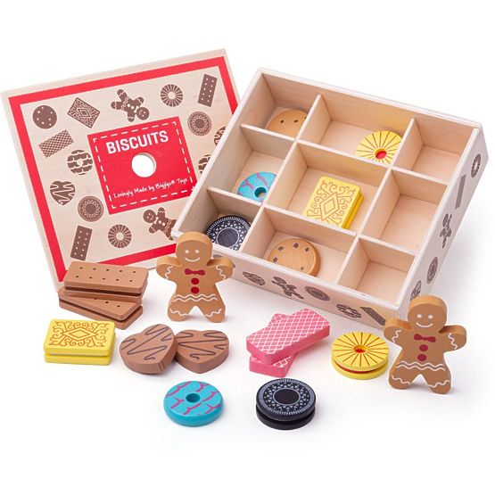 Bigjigs Toys Box cu biscuiti din lemn