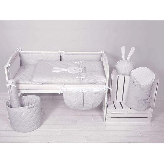 Set de asternuturi pentru patut in 3 piese sleep&hug - gri