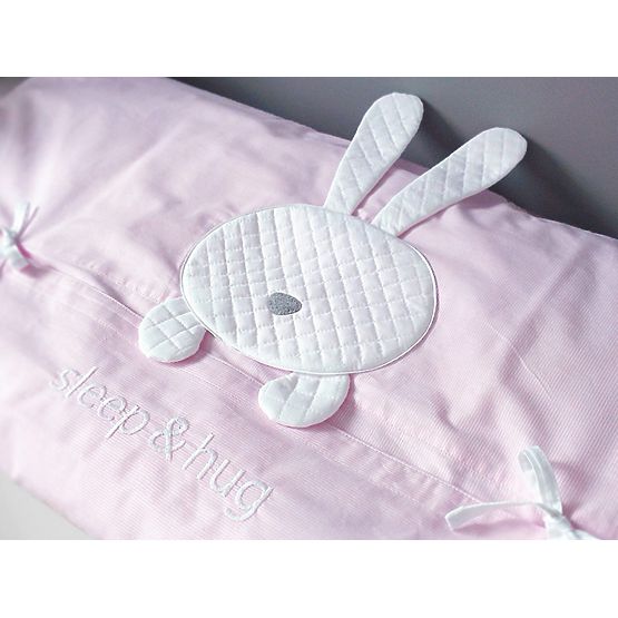 Set de asternuturi pentru patut in 3 piese sleep&hug roz