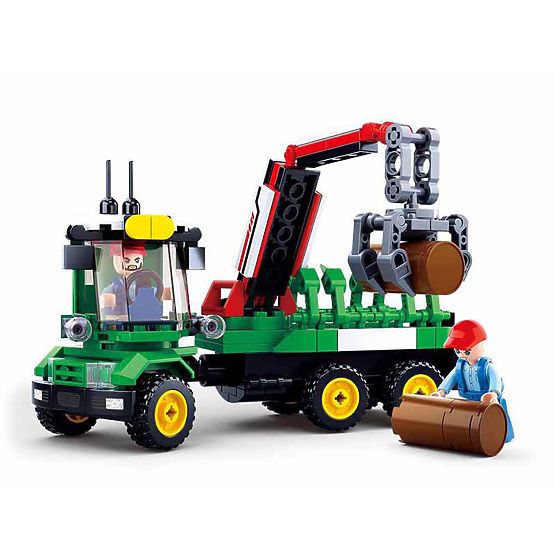 Set de construcție Sluban Town Ferma M38-B0778 - Tractor cu remorcă pentru bușteni