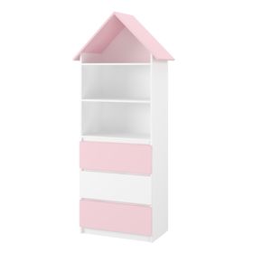 Bibliotecă în formă de căsuță Sofie - roz, BabyBoo