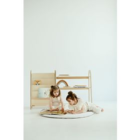 Bibliotecă pentru copii SLIM S - albă, baby wood