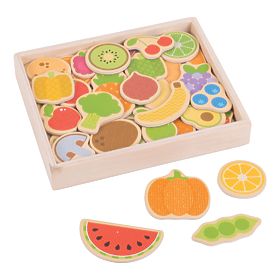 Bigjigs Toys Magneți pentru fructe și legume, Bigjigs Toys