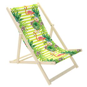 Scaun de plaja pentru copii Flamingo si flori tropicale, Chill Outdoor