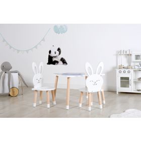 Masa pentru copii cu scaune - Iepure - albă, Ourbaby®