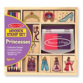 Melissa & Doug - Set de timbre Princess din lemn