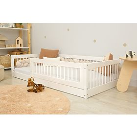 Pat de joasă înălțime pentru copii Montessori Ourbaby Plus - alb, Ourbaby®